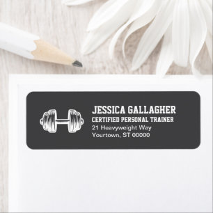 Black & White Gym Trainer Return Address Label