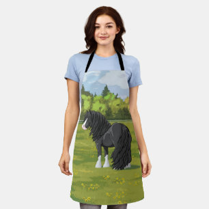 Black & White Gypsy Vanner Tinker Draught Horse Apron