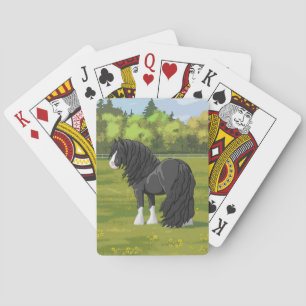 Black & White Gypsy Vanner Tinker Draught Horse Playing Cards