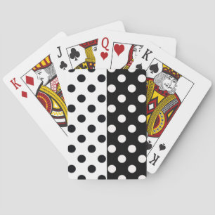 Black White Half Colour Split Inverse Polka Dots Playing Cards