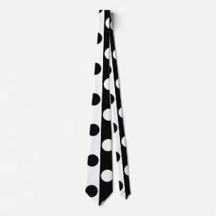 Black White Half Colour Split Inverse Polka Dots Tie