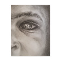 Black & White Half Face Portrait, Dramatic Elegant