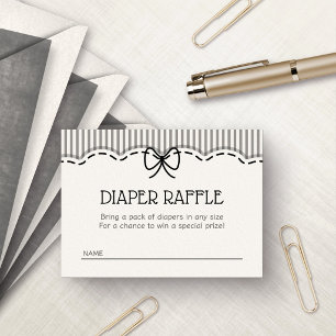 Black White Halloween Diaper Raffle Enclosure Card