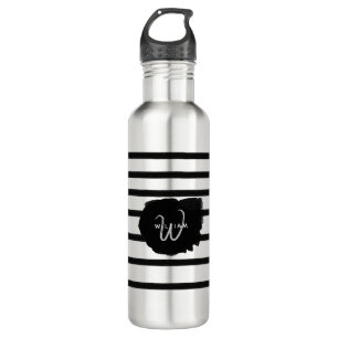 Black & White Hand Drawn Lines  710 Ml Water Bottle
