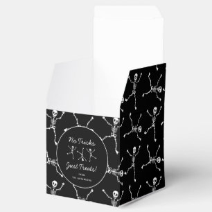 Black & White Hand Drawn Skeleton Halloween Favour Box