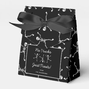 Black & White Hand Drawn Skeleton Halloween Favour Box