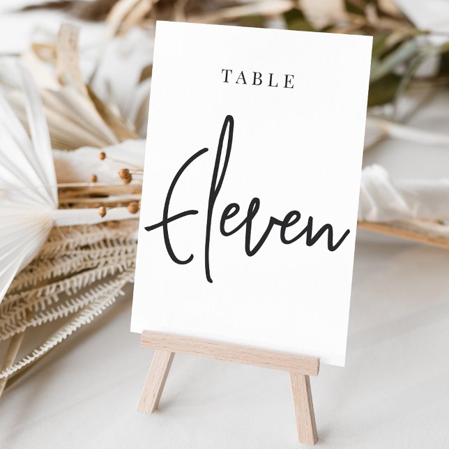 Black & White Hand Scripted Table ELEVEN Number (Creator Uploaded)