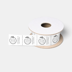 Black White Handmade Logo Clothing Labels Satin Ribbon