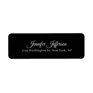 Black & White Handwriting Creative Plain Return Address Label