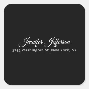 Black & White Handwriting Creative Plain Square Sticker