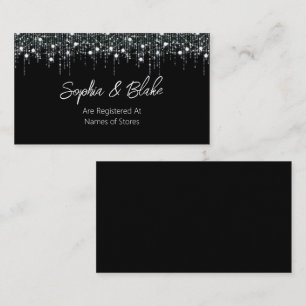 Black & White Hanging Lights Wedding Registry Enclosure Card