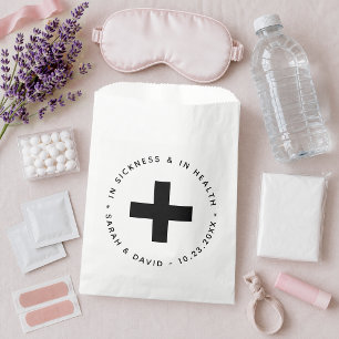 Black & White Hangover Kit In Sickness & in Health Favour Bag