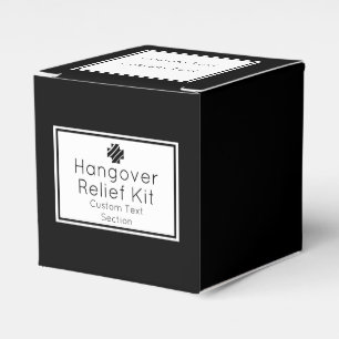 Black & White Hangover Relief Kit Favour Box