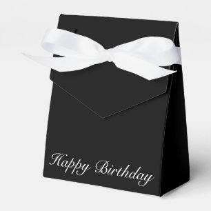 Black & White Happy Birthday Tent Favor Box