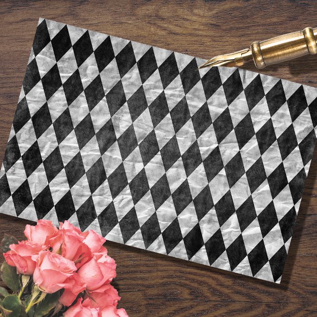Black White Harlequin Decoupage Tissue Paper (Creator Uploaded)