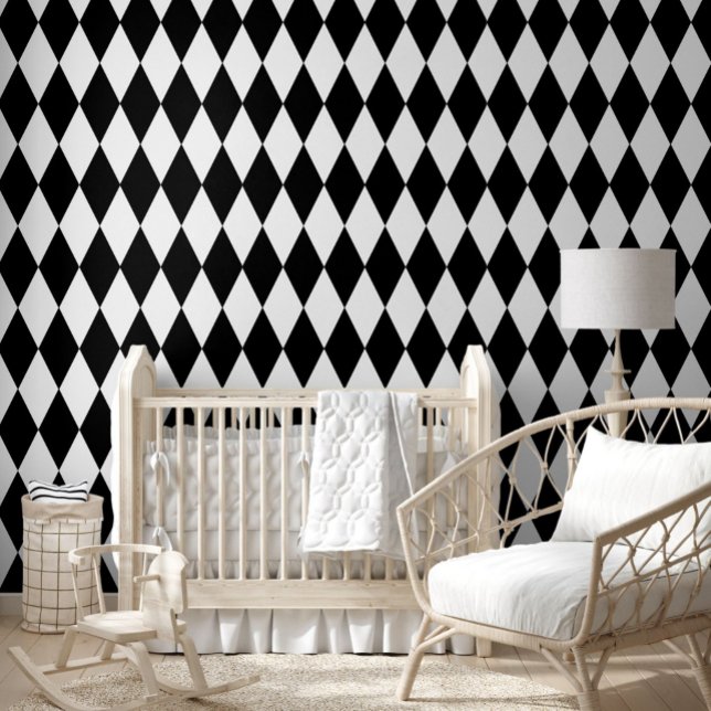Black White Harlequin Diamonds Pattern Design  Wallpaper (Creator Uploaded)