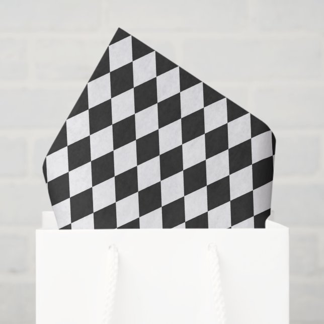 Black & White Harlequin Diamonds Tissue Paper (Gift Bag)