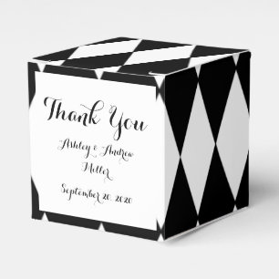Black White Harlequin Pattern Favour Box
