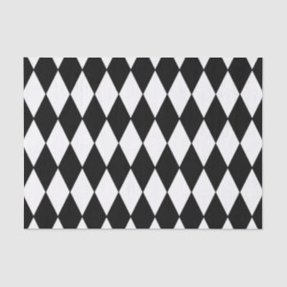 Black White Harlequin Pattern Tissue Paper
