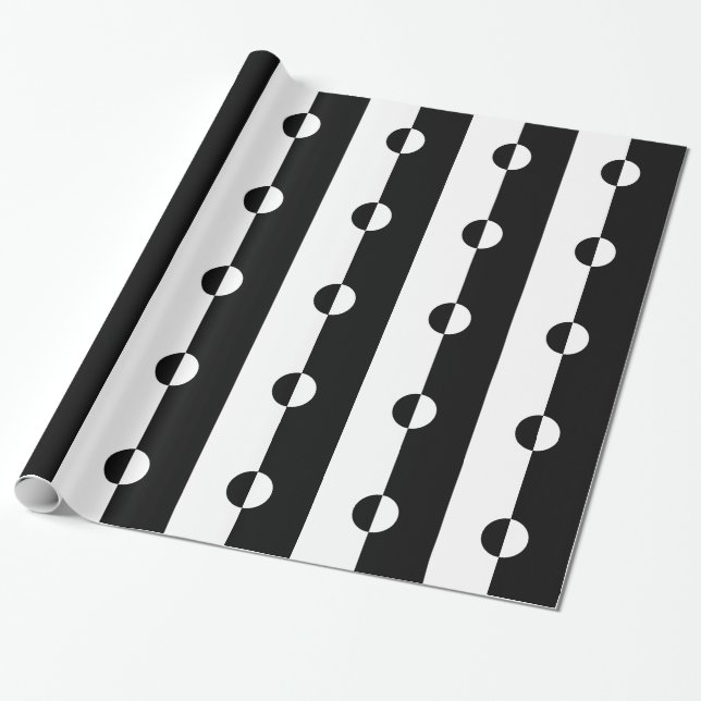Black & White Harmony Wrapping Paper (Unrolled)