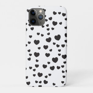 Black & White Heart Pattern art iPhone 11 Pro Case
