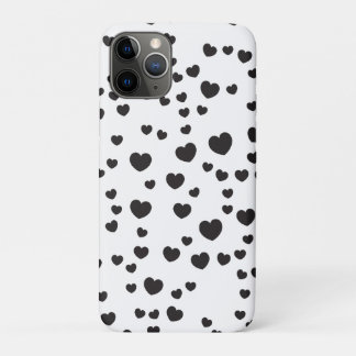 Black & White Heart Pattern art iPhone 11 Pro Case