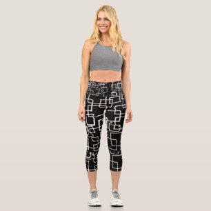 Black & White High Waisted Capris