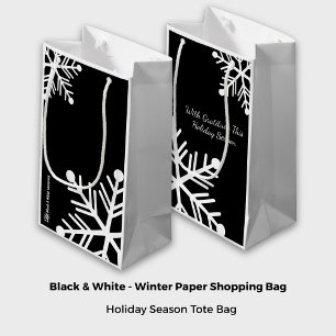 Black & White Holiday Motto Company Logo Name Small Gift Bag