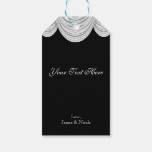 Black & White HOLLYWOOD Curtains Elegant Party Gift Tags