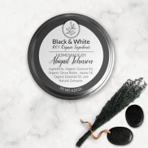 Black & White Homemade Body Butter or Scrub Label