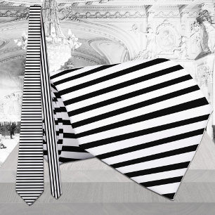 Black White Horizontal Stripe Vertical Inside Tie