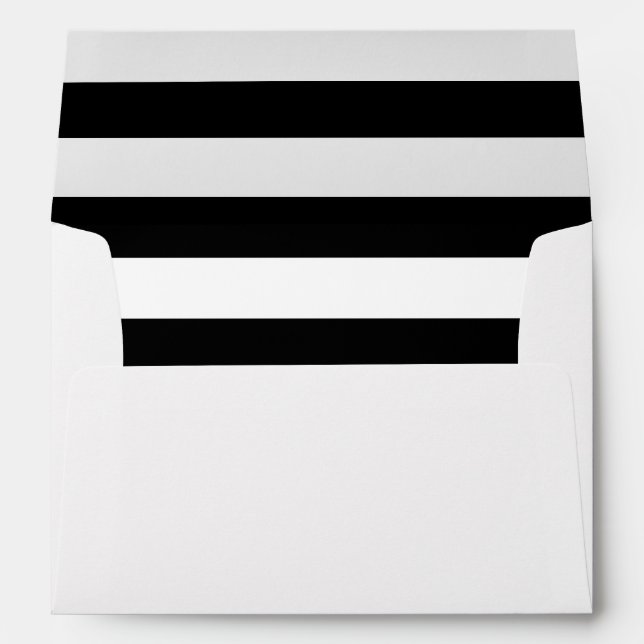 Black | White Horizontal Stripes Liner Envelope (Back (Bottom))