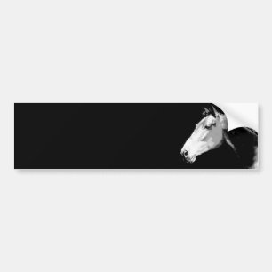 Black & White Horse Bumper Sticker