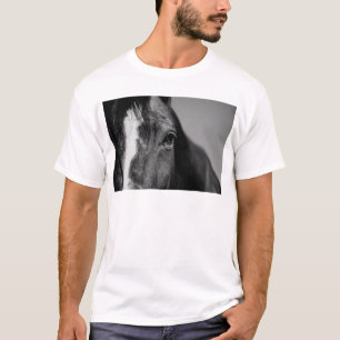 Black White Horse Eye Artwork T-Shirt