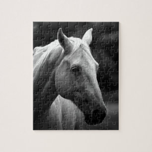 Black White Horse Jigsaw Puzzle