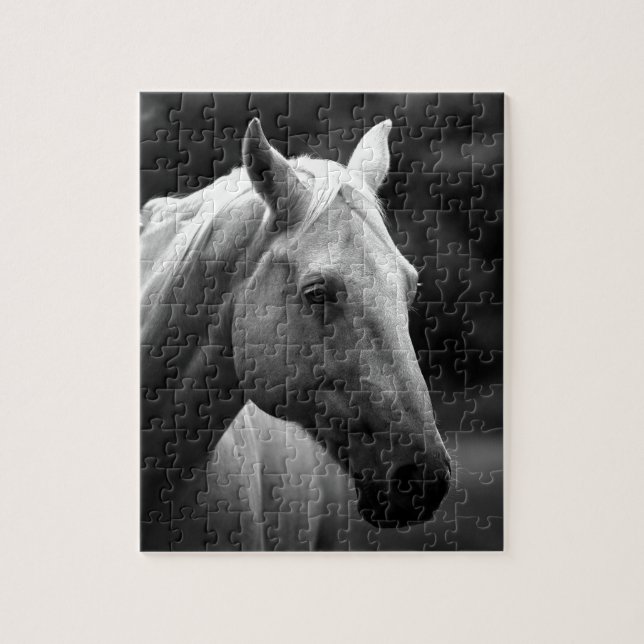 Black White Horse Jigsaw Puzzle (Vertical)