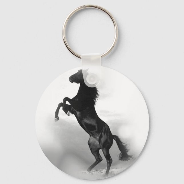 Black White Horse Key Ring (Front)