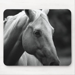 Black White Horse Mouse Pad
