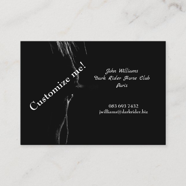 Black & White Horse Silhouette Business Card (Front)