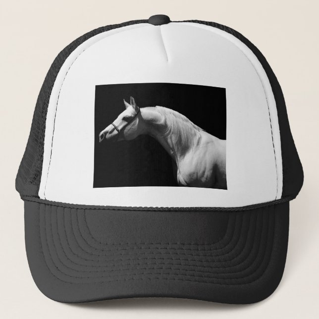Black & White Horse Trucker Hat (Front)