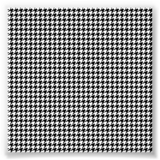 Black White Houndstooth Check Tissue Photo Print (Front)