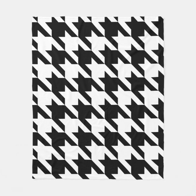 black white houndstooth fleece blanket (Front)