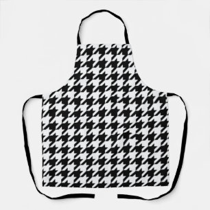 Black & White Houndstooth Pattern Apron