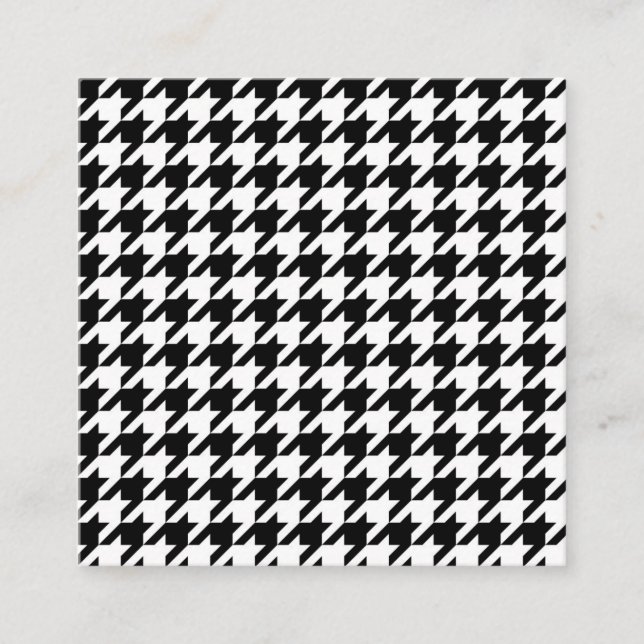 Black & White Houndstooth Pattern Enclosure Card (Front)