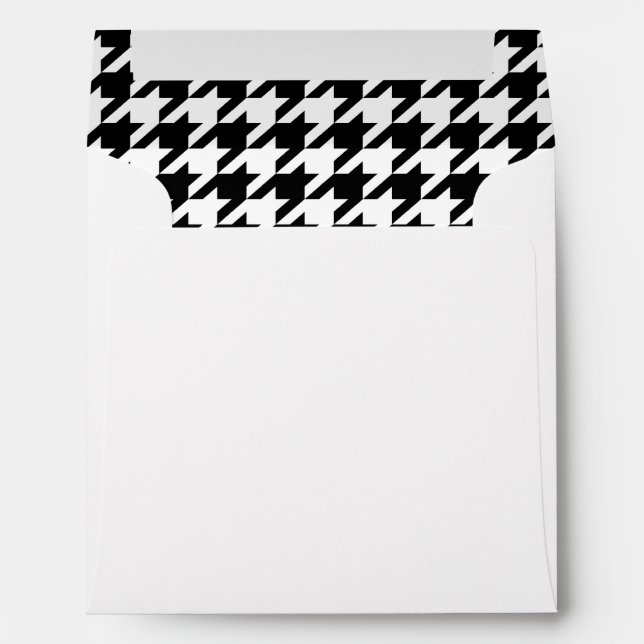 Black & White Houndstooth Pattern Envelopes (Back (Bottom))