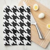 Black & White Houndstooth Pattern Tea Towel (Quarter Fold)