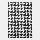 Black & White Houndstooth Pattern Tea Towel (Vertical)