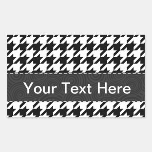 Black & White Houndstooth Rectangular Sticker