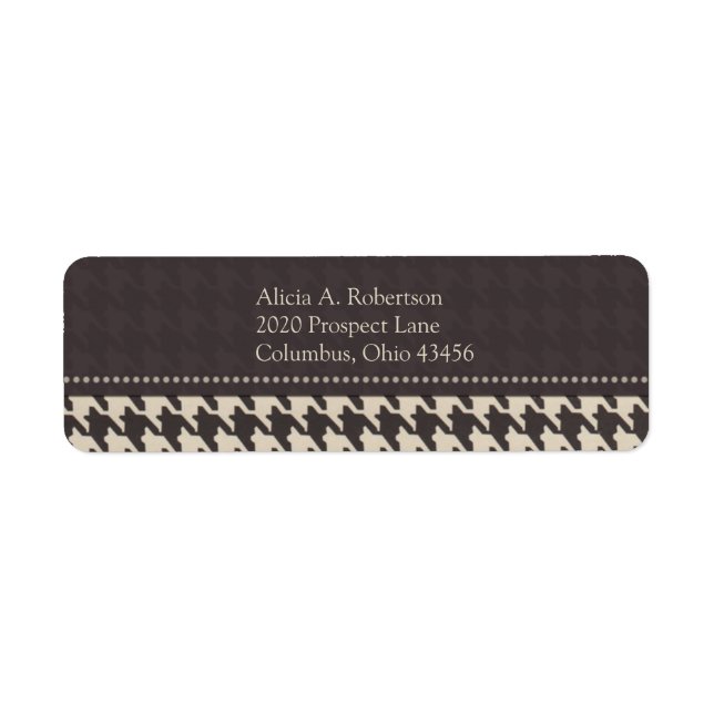 Black/White Houndstooth Return Address Label (Front)