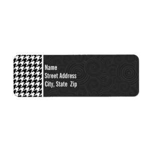 Black & White Houndstooth Return Address Label